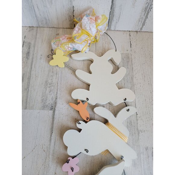 Easter Bunny flower rabbit hanging butterfly sign wall decor - Picture 8 of 8